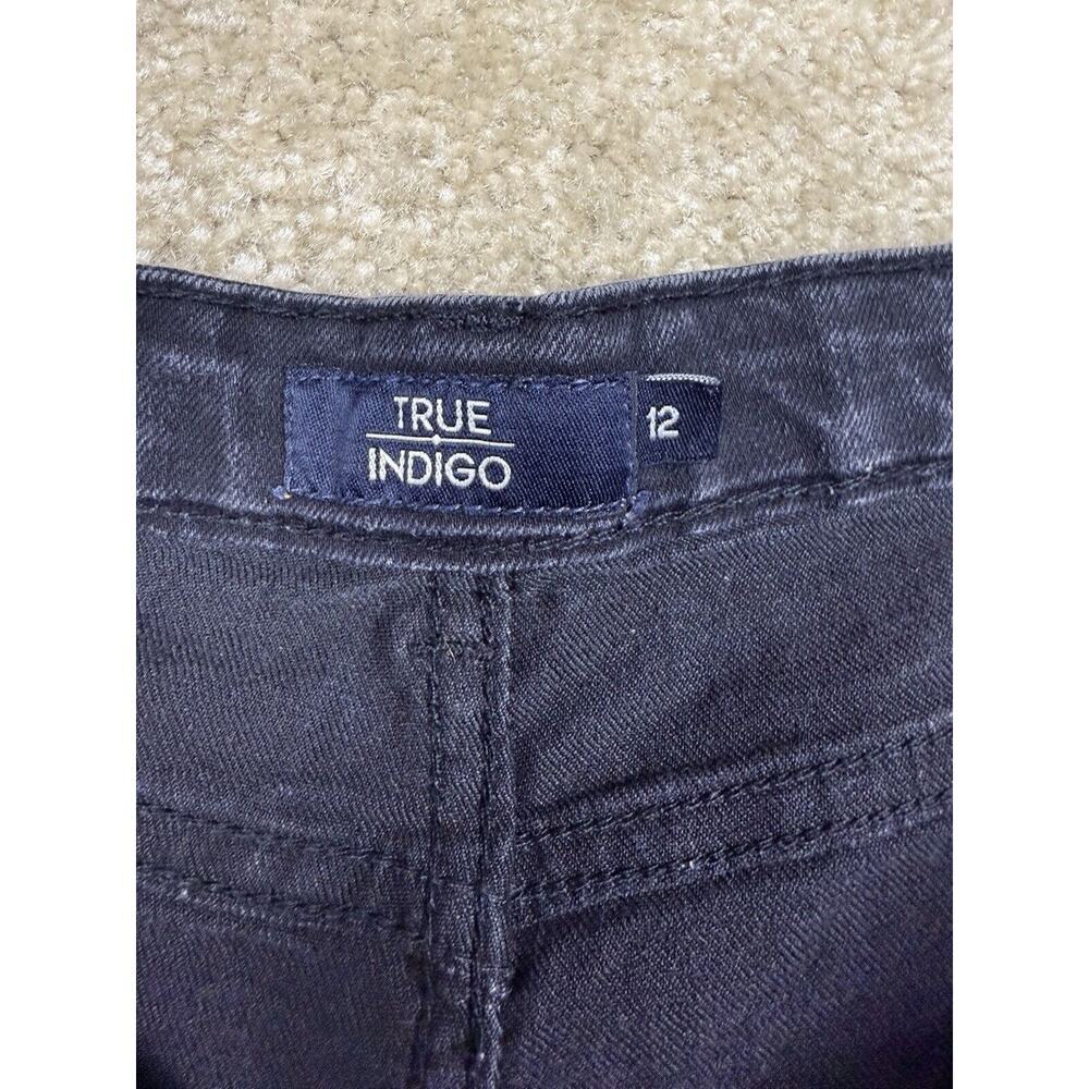 True Indigo Skinny Jeans Kids Size 12 Black Stretch Adjustable A527 - Picture 4 of 11